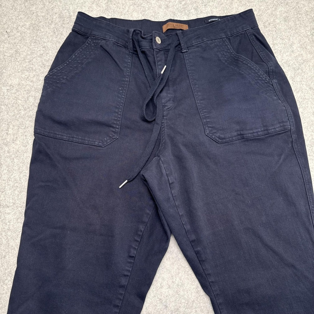 Judy Blue Pants Womens 16W (33x30) Blue Garment Dyed Chino Drawstring Tapered